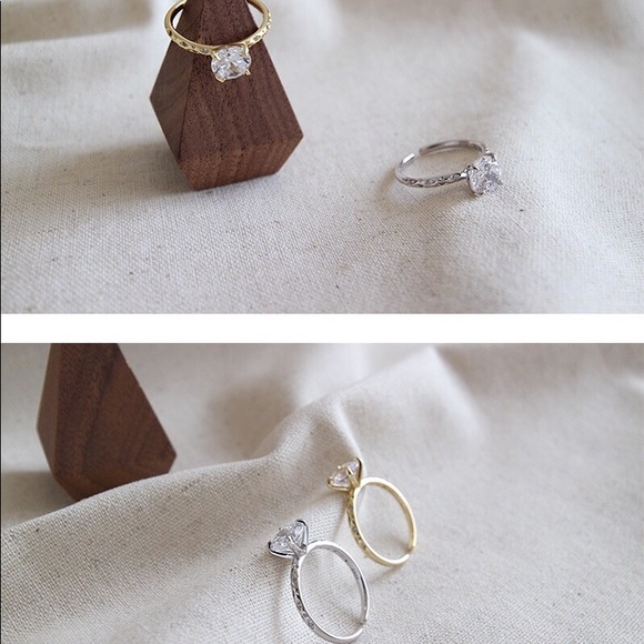 1.25 Carat Zircon Gold Plated Sterling Silver Ring - Picture 6 of 6